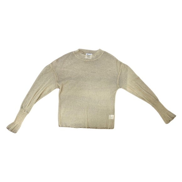 NWOT Princess Polly Sheer Long Sleeve Mock Neck Top | Gold | Size 0 - Picture 3 of 9